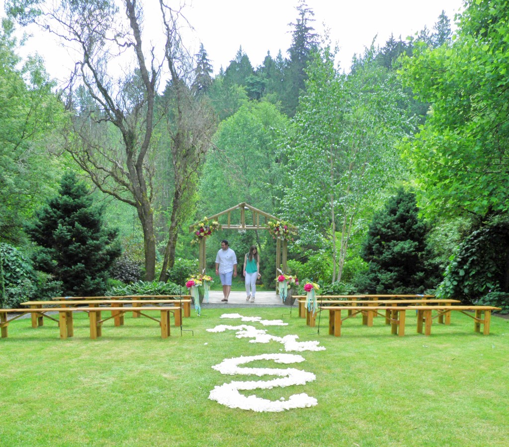 The ceremony area is so gorgeous! They will have different chairs, but it's amazing no matter what