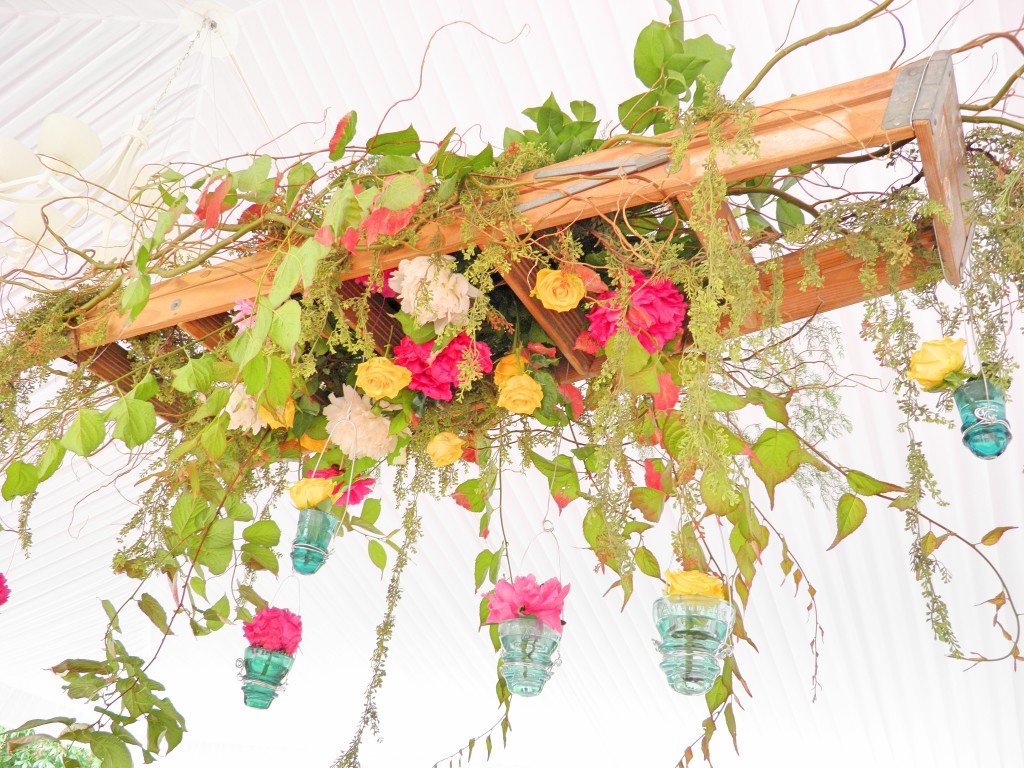 This was a beautiful floral arrangement that was an example of one of the venue's vendor's work. So stunning! I love how they incorporated the ladder into it!